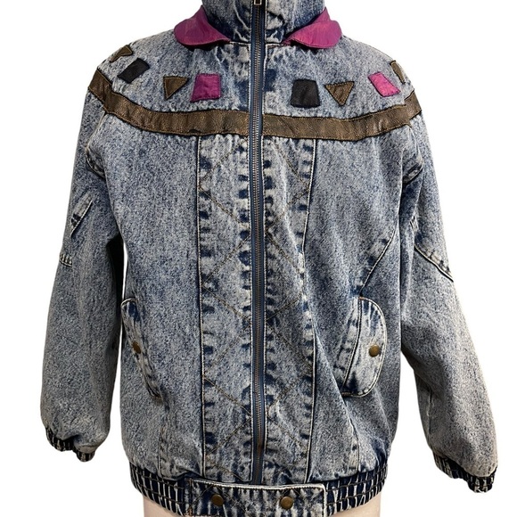 Faded Glory Jackets & Blazers - Women’s Vintage Faded Glory Denim Jacket, Size L, Blue & Purple